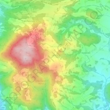 Topografische Karte Lachstatt, Höhe, Relief
