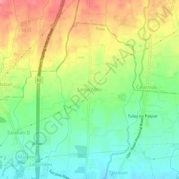 Topografische Karte Santo Niño, Höhe, Relief