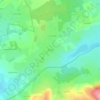 Topografische Karte Herculat, Höhe, Relief