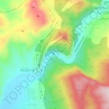 Topografische Karte Imi Miki, Höhe, Relief