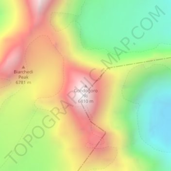 Topografische Karte Gondogoro Ri, Höhe, Relief