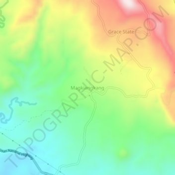 Topografische Karte Magkiangkang, Höhe, Relief