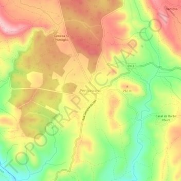 Topografische Karte Penhascoso, Höhe, Relief