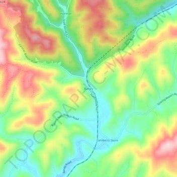 Topografische Karte Bandy, Höhe, Relief