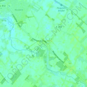 Topografische Karte Lohe, Höhe, Relief