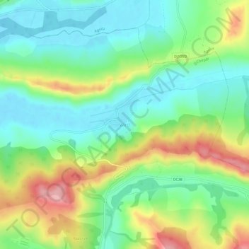 Topografische Karte Werd, Höhe, Relief