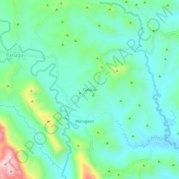 Topografische Karte Galacia, Höhe, Relief