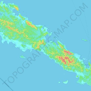 Topografische Karte Pulau Simeulue, Höhe, Relief