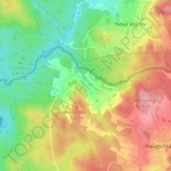 Topografische Karte Rottal, Höhe, Relief