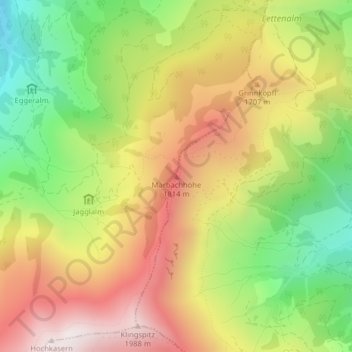 Topografische Karte Marbachhöhe, Höhe, Relief