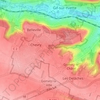 Topografische Karte Les Prés Mouchards, Höhe, Relief