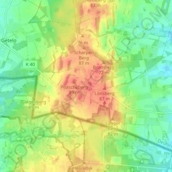 Topografische Karte Hesingen, Höhe, Relief