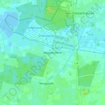 Topografische Karte Wagnersfehn, Höhe, Relief