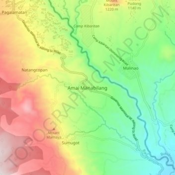 Topografische Karte Amai Manabilang, Höhe, Relief