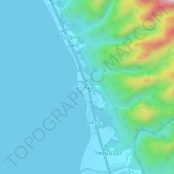 Topografische Karte San Agustin, Höhe, Relief