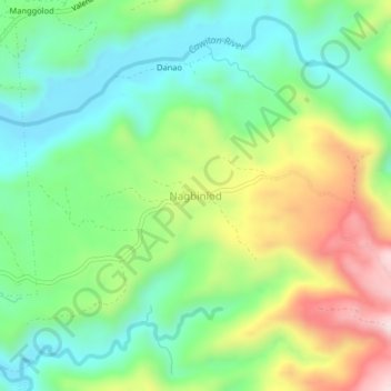 Topografische Karte Nagbinlod, Höhe, Relief