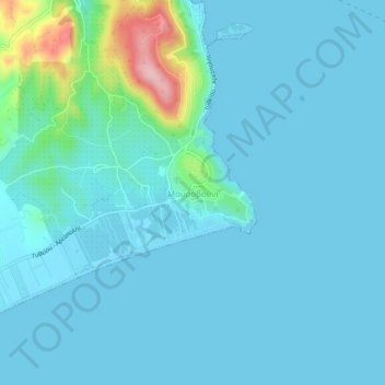 Topografische Karte Mavrovuni, Höhe, Relief