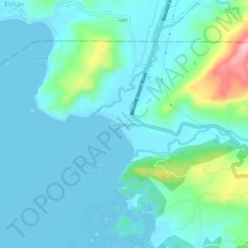 Topografische Karte Cartagena, Höhe, Relief