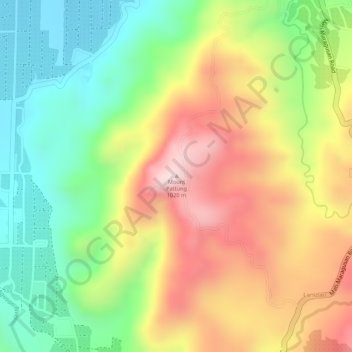 Topografische Karte Mount Pattung, Höhe, Relief
