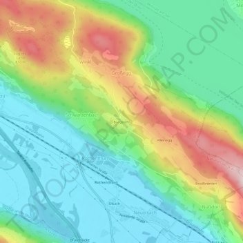 Topografische Karte Burgbichl, Höhe, Relief