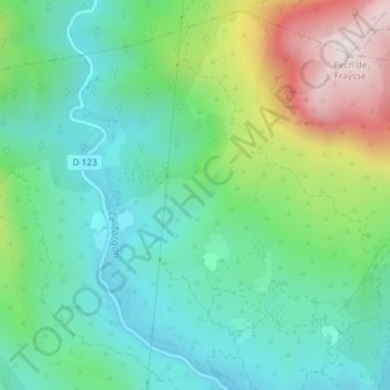 Topografische Karte La Génibrède, Höhe, Relief