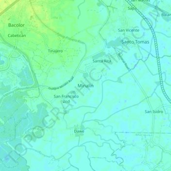 Topografische Karte Minalin, Höhe, Relief