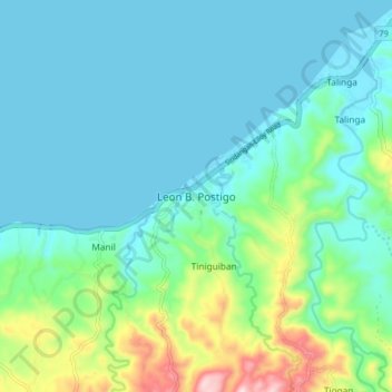 Topografische Karte Leon B. Postigo, Höhe, Relief