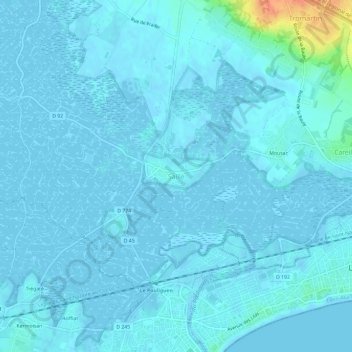 Topografische Karte Saillé, Höhe, Relief