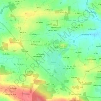 Topografische Karte Le Pont Bily, Höhe, Relief