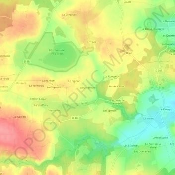Topografische Karte La Morandais, Höhe, Relief
