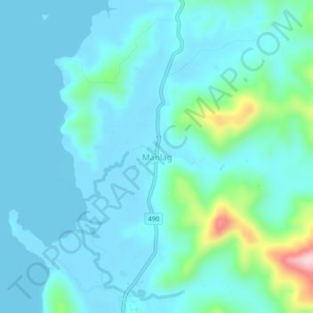 Topografische Karte Manlag, Höhe, Relief