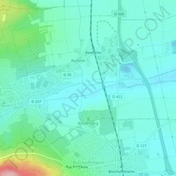 Topografische Karte Viaduc, Höhe, Relief