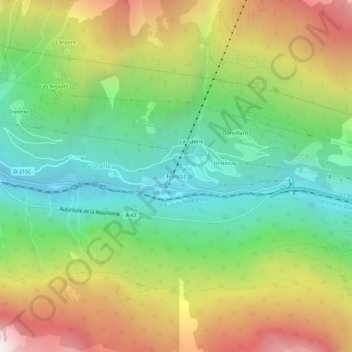 Topografische Karte Francoz, Höhe, Relief