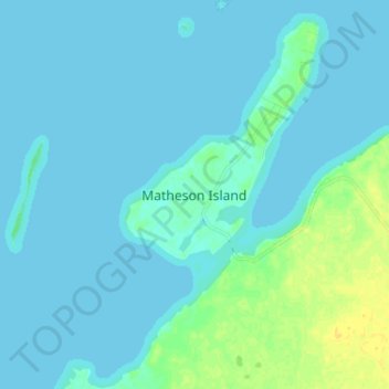 Topografische Karte Matheson Island, Höhe, Relief