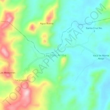Topografische Karte Las Ollas Arriba, Höhe, Relief