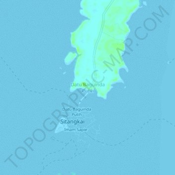 Topografische Karte Datu Baguinda Putih, Höhe, Relief