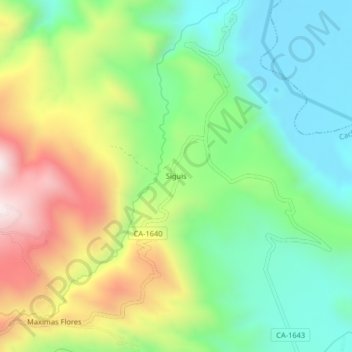 Topografische Karte Siguis, Höhe, Relief