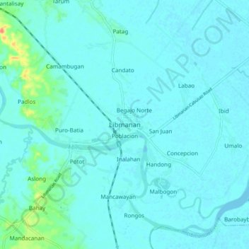 Topografische Karte Libmanan, Höhe, Relief