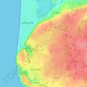 Topografische Karte Groussey, Höhe, Relief