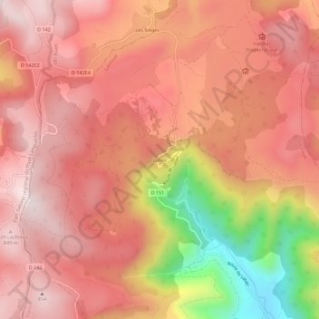 Topografische Karte Labeil, Höhe, Relief