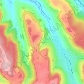 Topografische Karte Écorsaint, Höhe, Relief