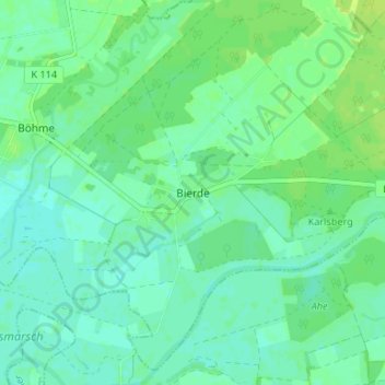 Topografische Karte Bierde, Höhe, Relief