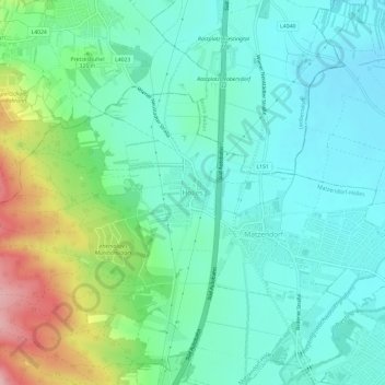 Topografische Karte Hölles, Höhe, Relief