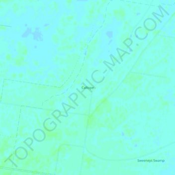 Topografische Karte Calliope, Höhe, Relief