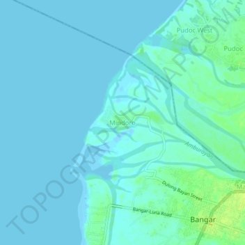 Topografische Karte Mindoro, Höhe, Relief