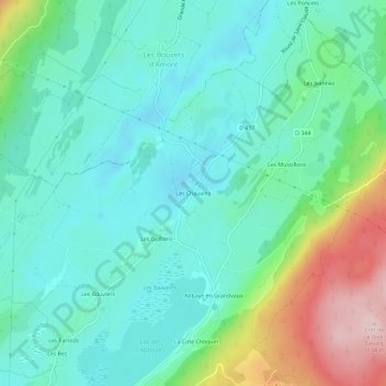 Topografische Karte Les Chauvins, Höhe, Relief