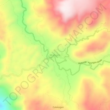 Topografische Karte Mabato, Höhe, Relief