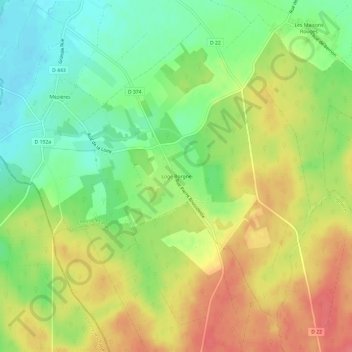 Topografische Karte Loge Borgne, Höhe, Relief