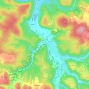 Topografische Karte Biat, Höhe, Relief