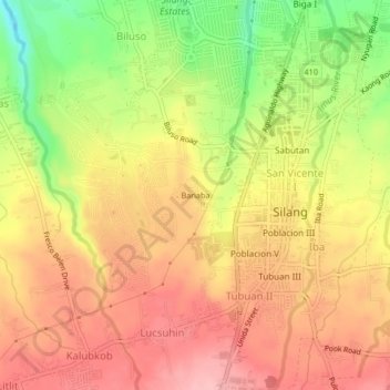 Topografische Karte San Miguel II, Höhe, Relief